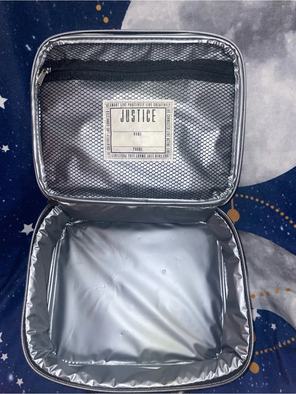 Justice “A” polka dot soft lunchbox